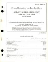 Overhaul Instructions with Parts Breakdown for Rotary Rudder Servo Unit - Part 476-2 and 476-2A