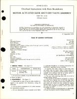 Overhaul Instructions with Parts Breakdown for Motor Actuated Slide Shut-Off Valve Assembly - Part 133195 