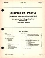 Operating and Service Instructions for D-C Pile Voltage Regulator Control Box, Type 1260 Model 1, Ch 89 Part A