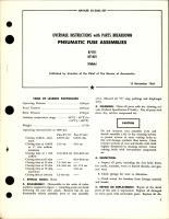 Overhaul Instructions with Parts Breakdown for Pneumatic Fuse Assemblies - 871111 and 871421