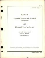 Operation, Service, &  Overhaul Instructions with Illustrated Parts Breakdown for Jetcal Analyzer Model BH109C
