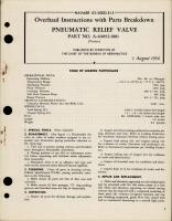 Overhaul Instructions with Parts Breakdown for Pneumatic Relief Valve - Part A-40052-900