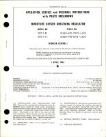 Operation, Service, Overhaul Instructions, and Parts Breakdown for Miniature Oxygen Breathing Regulator - Models 29211-B1 and 29211-C1