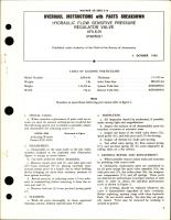 Overhaul Instructions with Parts Breakdown for Hydraulic Flow Sensitive Pressure Regulator Valve - AFS-6-01