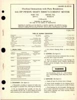 Overhaul Instructions with Parts Breakdown for Pinion Shaft Direct-Current Motor 0.04 HP - Part 26675-4 - Model DCM15-8