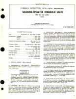 Overhaul Instructions with Parts Breakdown for Solenoid-Operated Hydraulic Valve Part No. 1371-559437 