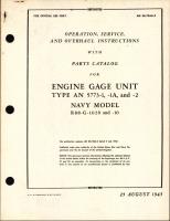 Operation, Service, & Overhaul Instructions with Parts Catalog for Engine Gage Unit