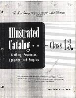Illustrated Catalog for Clothing, Parachutes, Equipment and Supplies Class 13