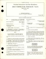 Overhaul Instructions with Parts Breakdown for High Temperature Pneumatic Valve - Part 2148-1 