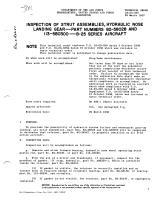 Inspection of Hydraulic Strut Assemblies, Hydraulic Nose Landing Gear - Part Numbers 82-58028 and 113-580300 - B-25 Series Aircraft