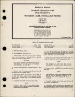 Overhaul Instructions with Parts for Hydraulic Wiper Window Unit - Part XW20907-1 and XW20907-2 