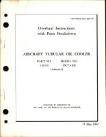 Overhaul Instructions with Parts Breakdown for Aircraft Tubular Oil Cooler - Part 151529 - Model OCTA100