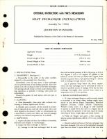 Overhaul Instructions with Parts Breakdown for Heat Exchanger Installation - Assembly 519910 