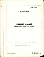 Parts Catalog for Starting Motors - Parts 1109651 and 1109662