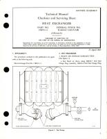 Checkout and Servicing Sheet for Heat Exchanger - Part 178870-1-1 