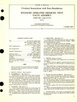 Overhaul Instructions with Parts Breakdown for Solenoid Operated Pressure Vent Valve Assembly Part No. 1360-527576