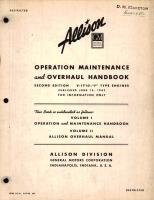 Operation Maintenance and Overhaul Handbook for V-1710 - F Type Engines