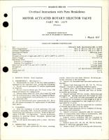 Overhaul Instructions with Parts for Motor Actuated Rotary Selector Valve - Part 113375