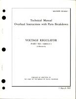 Overhaul Instructions with Parts Breakdown for Voltage Regulator - Part 548052-3-1