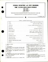 Overhaul Instructions w Parts for Electric Motor Driven Hydraulic Pump - 100-689 and 100-689-1