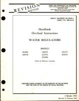 Overhaul Instructions for Water Regulators