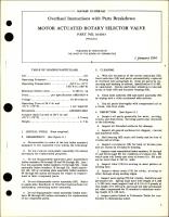 Overhaul Instructions with Parts for Motor Actuated Rotary Selector Valve - Part 104053