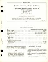 Overhaul Instructions with Parts for Solenoid Actuated Slide Selector Valve Assembly - Part 20772