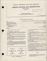 Overhaul Instructions with Parts for Pressure Actuated Slide Selector Valve - Part 114375 