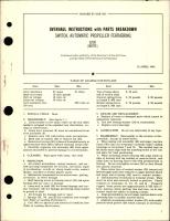 Overhaul Instructions with Parts for Automatic Propeller Feathering Switch - 5200