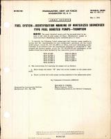 Identification Markings of Winterized Thompson Submerged Type Fuel Booster Pumps