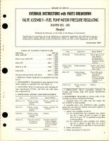 Overhaul Instructions with Parts Breakdown for Fuel Pump Pressure Regulating Valve Assembly - 3546950-503 and 3546950-505