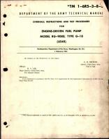 Overhaul Instructions and Test Procedures for Engine Driven Fuel Pump - Model RG-9080 - Type G-18 