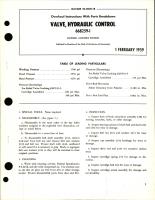 Overhaul Instructions with Parts Breakdown for Hydraulic Control Valve - 668259-1