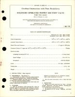 Overhaul Instructions with Parts for Solenoid Operated Poppet Shut Off Valve - Part 104445
