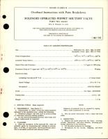 Overhaul Instructions with Parts for Solenoid Operated Poppet Shut Off Valve - Part 104445