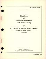 Overhaul Instructions with Parts Catalog for Hydraulic Flow Regulator - Part 196-10-8