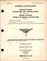 Instructions for Aircraft Engine Generators and Control Boxes