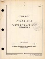 Stock List - Parts For Allison Engines