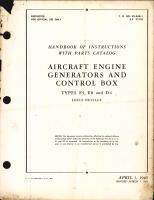 Handbook of Instructions with Parts Catalog for Aircraft Engine Generators and Control Box Types E5, E8, and D4