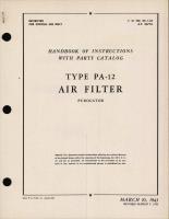 Handbook of Instructions with Parts Catalog for Type PA-12 Air Filter