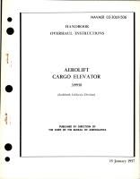 Overhaul Instructions for Aerolift Cargo Elevator - 319950