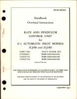 Overhaul Instructions for Rate and Pendulum Control Unit for G3 Automatic Pilot - Models 2CJ4B1 and 2CJ4B3 