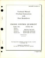 Overhaul Instructions with Parts Breakdown for Engine Control Quadrant