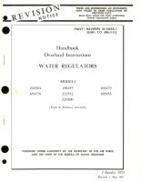 Overhaul Instructions for Water Regulators Models 104384, 169478, 190255, 222552, 229300, 169479, 169953