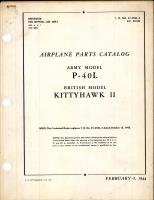 Airplane Parts Catalog for Army Model P-40L