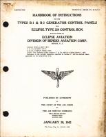 Handbook of Instructions for Types B-1 and B-2 Generator Control Panels and Type 320 Control Box