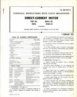 Overhaul Instructions with Parts Breakdown for Direct Current Motor Model DCM15-52, Part No 26976