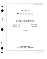Overhaul Instructions for Hydraulic Motor - Model MV029-CSV-1 - Part 827286B