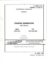 Change Notice to Overhaul for Starter Generator - Type STU-9-A - Model 23031-004