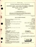 Overhaul Instructions with Parts Breakdown for Solenoid Pilot Actuated Butterfly Pressure Regulated Valve Assembly - Parts 121595 and 121595-1